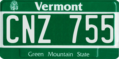 VT license plate CNZ755