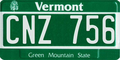 VT license plate CNZ756
