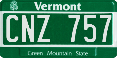 VT license plate CNZ757
