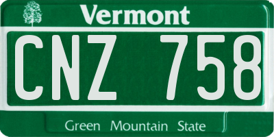 VT license plate CNZ758