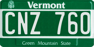 VT license plate CNZ760