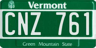 VT license plate CNZ761