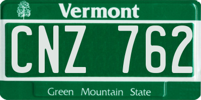 VT license plate CNZ762