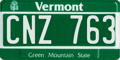 VT license plate CNZ763