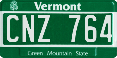 VT license plate CNZ764