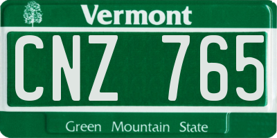 VT license plate CNZ765