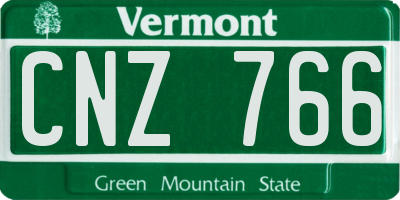 VT license plate CNZ766
