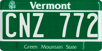 VT license plate CNZ772
