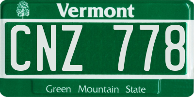 VT license plate CNZ778