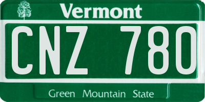 VT license plate CNZ780