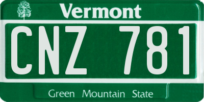 VT license plate CNZ781