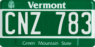 VT license plate CNZ783