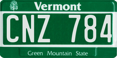VT license plate CNZ784