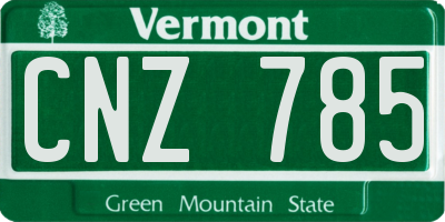 VT license plate CNZ785