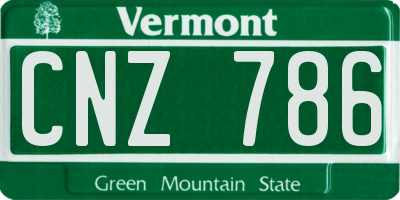 VT license plate CNZ786