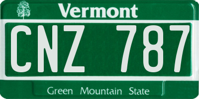 VT license plate CNZ787