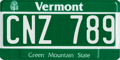 VT license plate CNZ789
