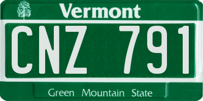 VT license plate CNZ791