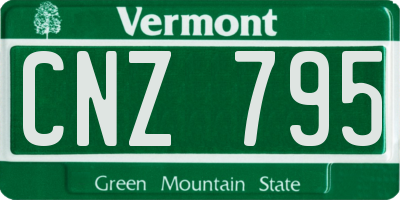 VT license plate CNZ795