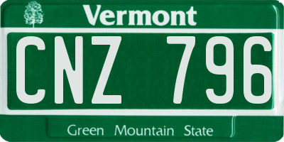 VT license plate CNZ796