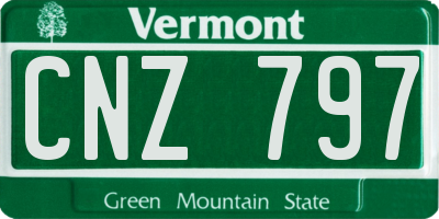 VT license plate CNZ797