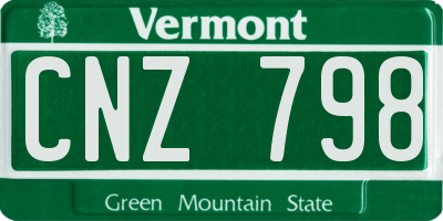 VT license plate CNZ798