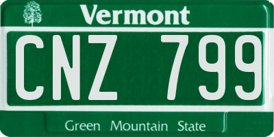 VT license plate CNZ799
