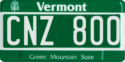 VT license plate CNZ800