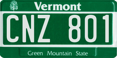 VT license plate CNZ801