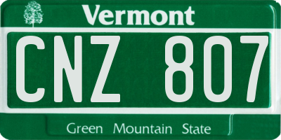 VT license plate CNZ807