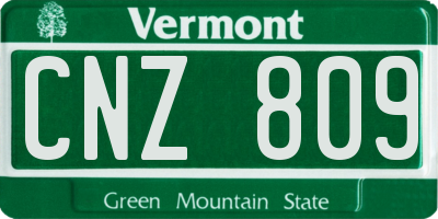VT license plate CNZ809