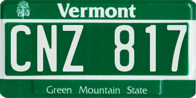 VT license plate CNZ817