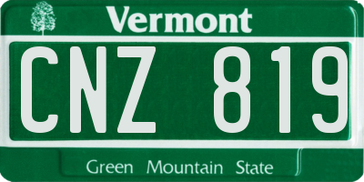 VT license plate CNZ819