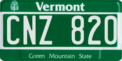 VT license plate CNZ820