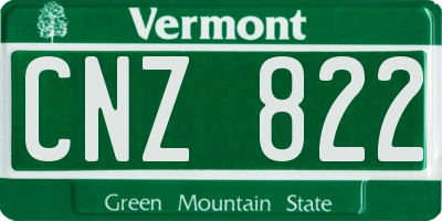 VT license plate CNZ822