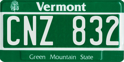 VT license plate CNZ832