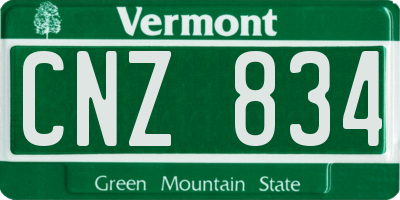 VT license plate CNZ834