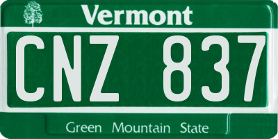 VT license plate CNZ837