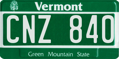 VT license plate CNZ840