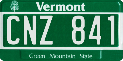 VT license plate CNZ841