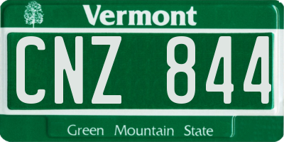 VT license plate CNZ844