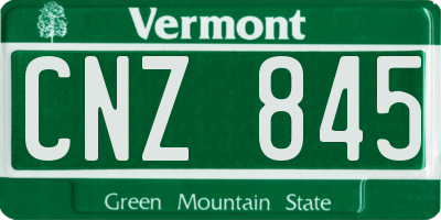 VT license plate CNZ845