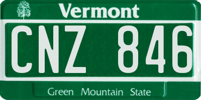 VT license plate CNZ846