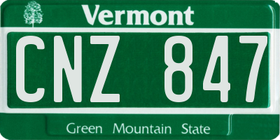 VT license plate CNZ847
