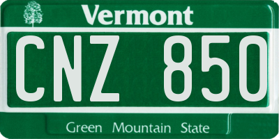 VT license plate CNZ850