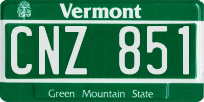 VT license plate CNZ851
