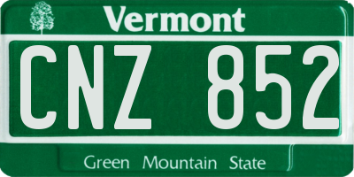 VT license plate CNZ852