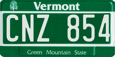 VT license plate CNZ854