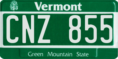 VT license plate CNZ855