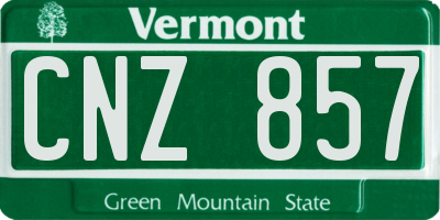 VT license plate CNZ857